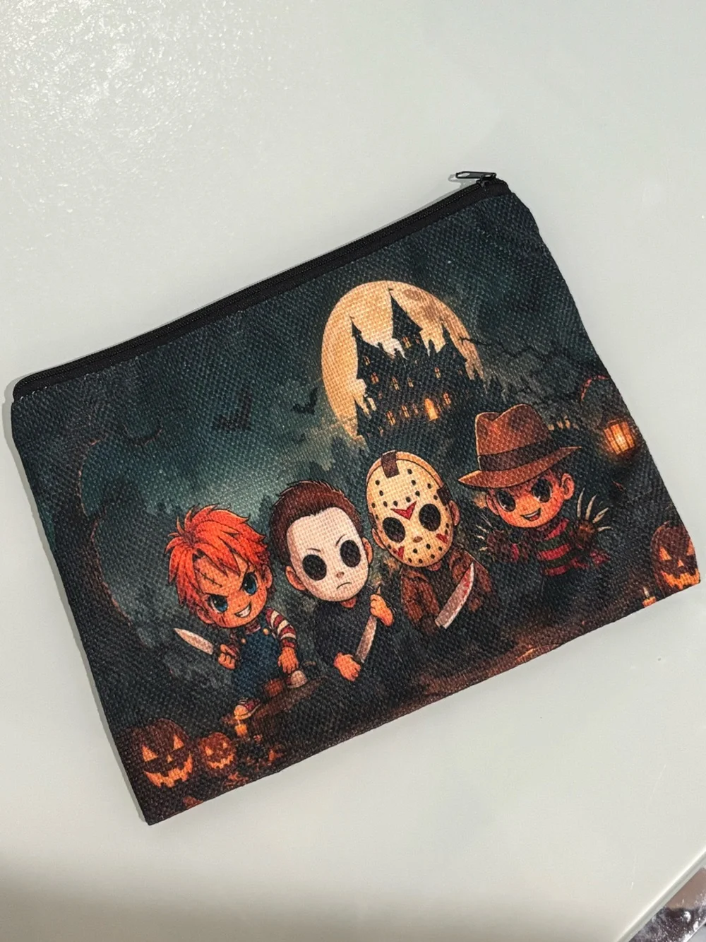 Chibi Horror Villains Halloween Makeup Bag